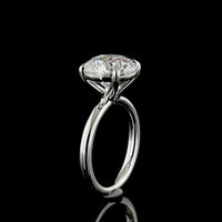 14K White Gold Solitaire Engagement Ring with 5.15 Carat Round Brilliant Cut Lab Diamond - D VVS2 Clarity, IGI Certified - Covaloro Fine Jewelry