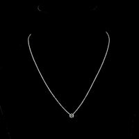 14K White Gold Solitaire Pendant with 0.49 Carat Round Brilliant Cut Lab Diamond - E-F Color VS1 Clarity - Covaloro Fine Jewelry