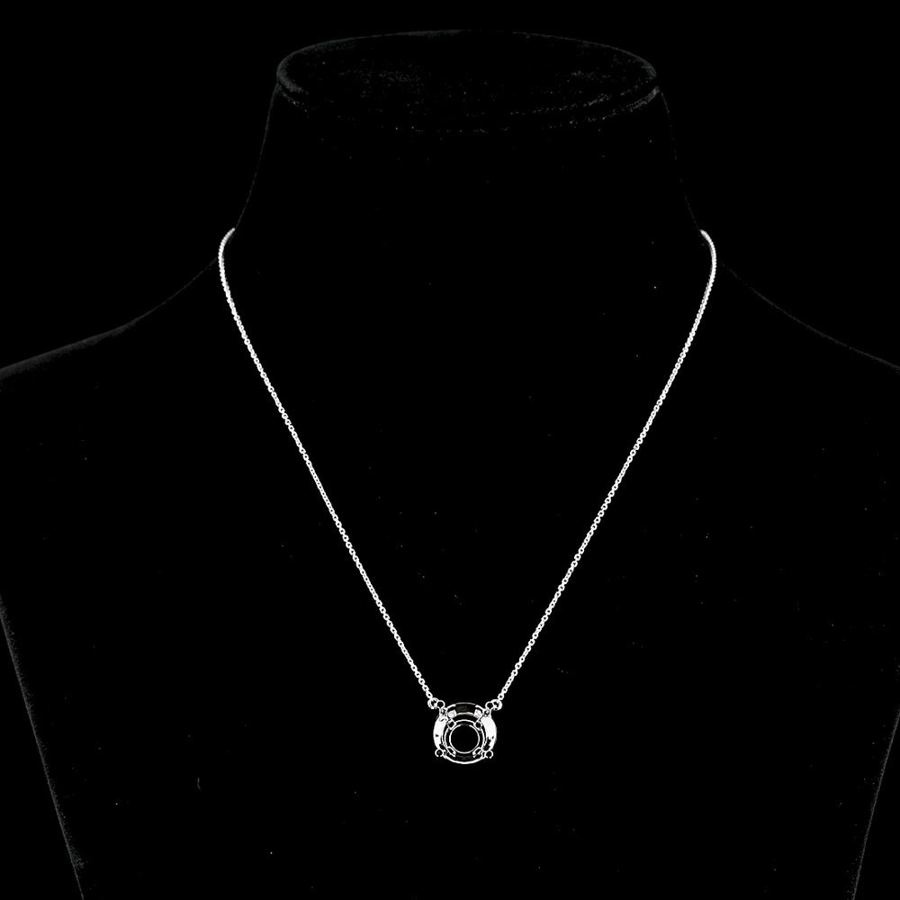 14K White Gold Solitaire Pendant with 7.14 Carat Round Brilliant Cut Lab Diamond - E-F VS2 GIA Certified - Covaloro Fine Jewelry