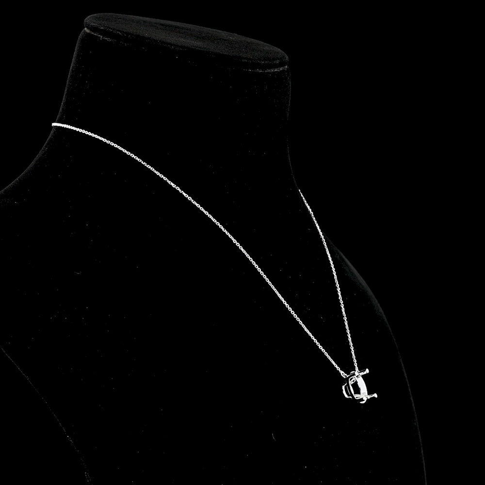 14K White Gold Solitaire Pendant with 7.14 Carat Round Brilliant Cut Lab Diamond - E-F VS2 GIA Certified - Covaloro Fine Jewelry