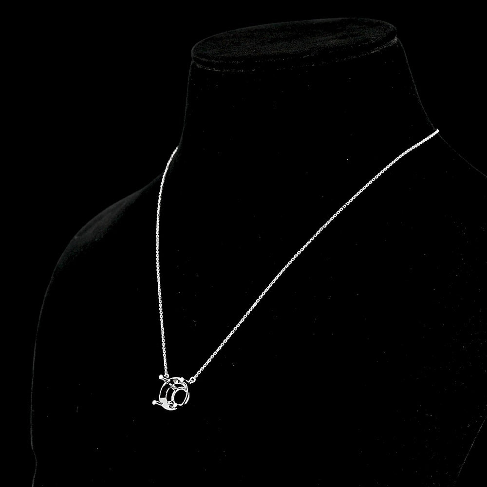 14K White Gold Solitaire Pendant with 7.14 Carat Round Brilliant Cut Lab Diamond - E-F VS2 GIA Certified - Covaloro Fine Jewelry