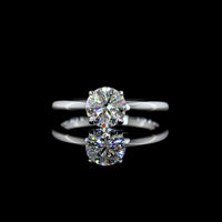 14K White Gold Solitaire Ring with 1.02 Carat Round Brilliant Cut Lab Grown Diamond - E-F Color, VS1 Clarity - Covaloro Fine Jewelry