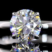 14K White Gold Solitaire Ring with 1.02 Carat Round Brilliant Cut Lab Grown Diamond - E-F Color, VS1 Clarity - Covaloro Fine Jewelry