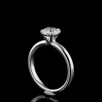 14K White Gold Solitaire Ring with 1.02 Carat Round Brilliant Cut Lab Grown Diamond - E-F Color, VS1 Clarity - Covaloro Fine Jewelry