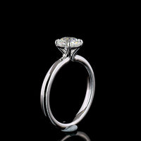 14K White Gold Solitaire Ring with 1.02 Carat Round Brilliant Cut Lab Grown Diamond - E-F Color, VS1 Clarity - Covaloro Fine Jewelry