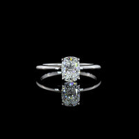 14K White Gold Solitaire Ring with 1.07 Carat Cushion Brilliant Lab Diamond - E-F Color VVS2 Clarity with IGI Certification - Covaloro Fine Jewelry