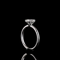 14K White Gold Solitaire Ring with 1.07 Carat Cushion Brilliant Lab Diamond - E-F Color VVS2 Clarity with IGI Certification - Covaloro Fine Jewelry