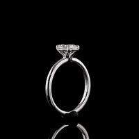 14K White Gold Solitaire Ring with 1.07 Carat Cushion Brilliant Lab Diamond - E-F Color VVS2 Clarity with IGI Certification - Covaloro Fine Jewelry