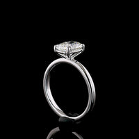 14K White Gold Solitaire Ring with 1.45 Carat Cushion Brilliant Cut Lab Diamond - D VVS2 Clarity IGI Certified - Covaloro Fine Jewelry