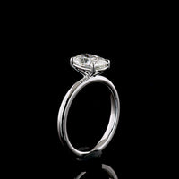 14K White Gold Solitaire Ring with 1.45 Carat Cushion Brilliant Cut Lab Diamond - D VVS2 Clarity IGI Certified - Covaloro Fine Jewelry