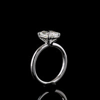 14K White Gold Solitaire Ring with 2.52 Carat Cushion Brilliant Lab-Grown Diamond - E-F Color, VS1 Clarity, IGI Certified - Covaloro Fine Jewelry