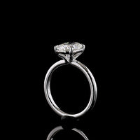 14K White Gold Solitaire Ring with 2.52 Carat Cushion Brilliant Lab-Grown Diamond - E-F Color, VS1 Clarity, IGI Certified - Covaloro Fine Jewelry