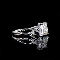 14K White Gold Solitaire Ring with 3.06 Carat Princess Cut Lab Diamond - E-F Color, VS1 Clarity - Covaloro Fine Jewelry