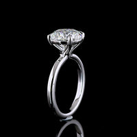 14K White Gold Solitaire Ring with 4.02 Carat Round Brilliant Cut Lab-Grown CVD Diamond - E VVS2 GIA Certified - Covaloro Fine Jewelry