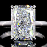 14K White Gold Solitaire Ring with 5.08 Carat Radiant Cut Lab-Grown Diamond, E-F Color VS2 Clarity, GIA Certified - Covaloro Fine Jewelry