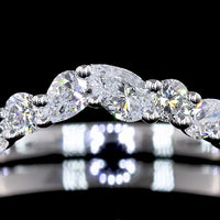 14K White Gold Special Eternity Band with Round and Pear Shaped Lab Diamonds - 0.42 Carat Total Diamond Weight - Covaloro Fine Jewelry