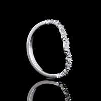 14K White Gold Special Eternity Band with Round and Pear Shaped Lab Diamonds - 0.42 Carat Total Diamond Weight - Covaloro Fine Jewelry