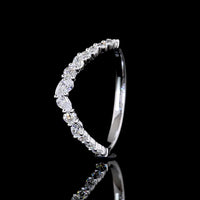 14K White Gold Special Eternity Band with Round and Pear Shaped Lab Diamonds - 0.42 Carat Total Diamond Weight - Covaloro Fine Jewelry