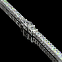 14K White Gold Special Necklace with 1.00 Carats Emerald Cut Lab Diamond and 5.00 Carats Round Brilliant Lab Diamonds - 7.50 Carats Total Diamond Weight - Covaloro Fine Jewelry