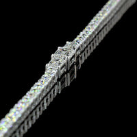 14K White Gold Special Necklace with 1.00 Carats Emerald Cut Lab Diamond and 5.00 Carats Round Brilliant Lab Diamonds - 7.50 Carats Total Diamond Weight - Covaloro Fine Jewelry