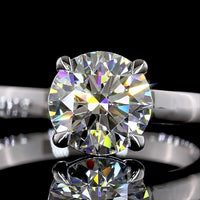14K White Gold Special Ring with 1.53 Carat Round Brilliant Cut Lab Diamond Center and 0.21 Carat Accent Lab Diamonds - 1.74 Carat Total Diamond Weight - Covaloro Fine Jewelry