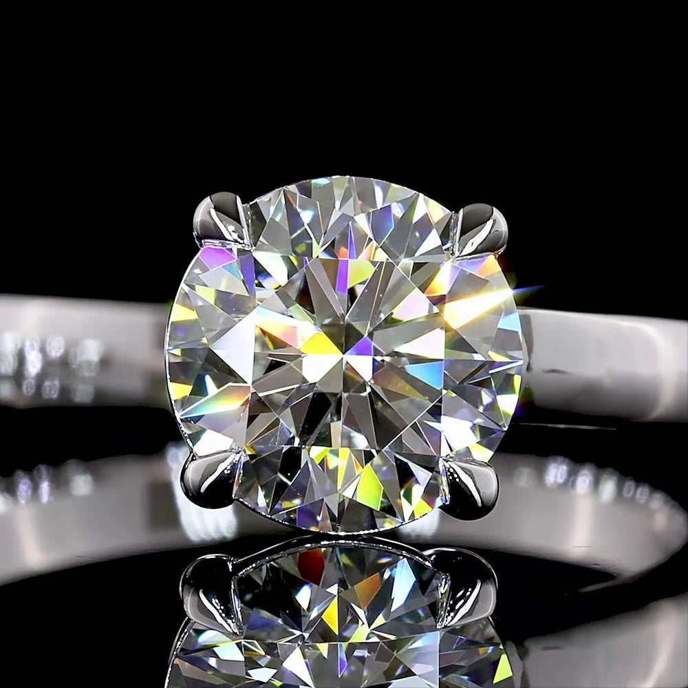 14K White Gold Special Ring with 1.53 Carat Round Brilliant Cut Lab Diamond Center and 0.21 Carat Accent Lab Diamonds - 1.74 Carat Total Diamond Weight - Covaloro Fine Jewelry