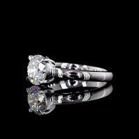 14K White Gold Special Ring with 1.53 Carat Round Brilliant Cut Lab Diamond Center and 0.21 Carat Accent Lab Diamonds - 1.74 Carat Total Diamond Weight - Covaloro Fine Jewelry