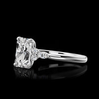 14K White Gold Special Ring with North-South Marquise Cut Lab Diamond and Brilliant Round Accents - 0.25 Carat Total Diamond Weight - Covaloro Fine Jewelry