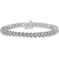 14K White Gold Spiral Tennis Bracelet Mounting with Prong Set Round Diamond Settings - 43 Stones, 2.4mm Each by Monteluci Fine Jewelry