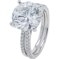 14K White Gold Split-Shank Bridal Set with 5.00 Carat Round Lab-Grown Diamond and Accent Diamonds - 5.61 Carat Total Diamond Weight