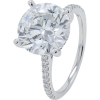 14K White Gold Split-Shank Bridal Set with 5.00 Carat Round Lab-Grown Diamond and Accent Diamonds - 5.61 Carat Total Diamond Weight