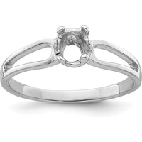 14K White Gold Split Shank Mounting for 6x4mm Oval Gemstone by Monteluci Fine Jewelry