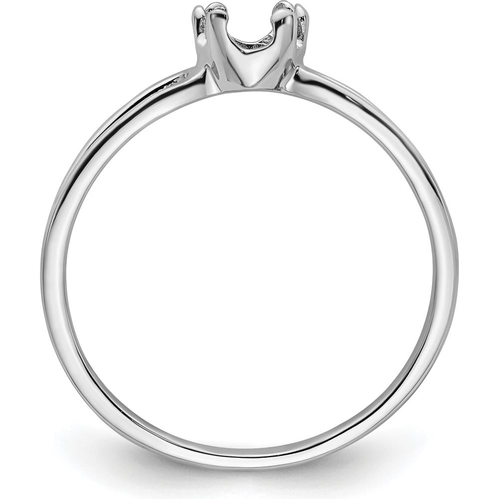14K White Gold Split Shank Mounting for 6x4mm Oval Gemstone by Monteluci Fine Jewelry