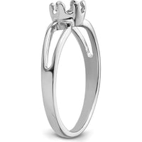 14K White Gold Split Shank Mounting for 6x4mm Oval Gemstone by Monteluci Fine Jewelry