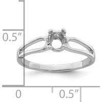 14K White Gold Split Shank Mounting for 6x4mm Oval Gemstone by Monteluci Fine Jewelry