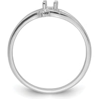 14K White Gold Split Shank Ring Mounting for 2.5mm Round Center Stone by Oro Pregiato