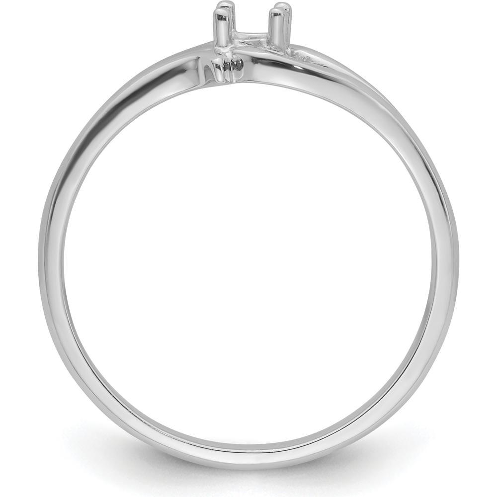 14K White Gold Split Shank Ring Mounting for 2.5mm Round Center Stone by Oro Pregiato