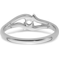14K White Gold Split Shank Ring Mounting for 2.5mm Round Center Stone by Oro Pregiato