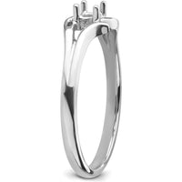 14K White Gold Split Shank Ring Mounting for 2.5mm Round Center Stone by Oro Pregiato