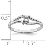 14K White Gold Split Shank Ring Mounting for 2.5mm Round Center Stone by Oro Pregiato