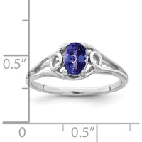 14K White Gold Split Shank Ring with 0.50 Carat Oval Tanzanite by Monteluci Fine Jewelry