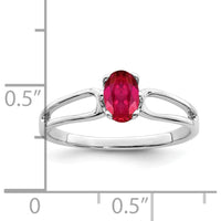 14K White Gold Split Shank Ring with 0.6 Carat Oval Natural Ruby by Monteluci Fine Jewelry