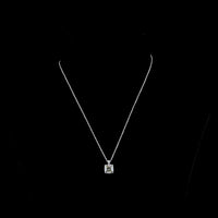 14K White Gold Square Antique Cushion Cut Lab Diamond Pendant Necklace - 3.09 Carat Total Diamond Weight (3.01 Carat Center + Accents) - Covaloro Fine Jewelry