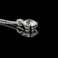 14K White Gold Square Antique Cushion Cut Lab Diamond Pendant with Accent Diamonds - 1.65 Carat Total Diamond Weight - Covaloro Fine Jewelry
