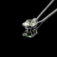 14K White Gold Square Antique Cushion Cut Lab Diamond Pendant with Accent Diamonds - 1.65 Carat Total Diamond Weight - Covaloro Fine Jewelry