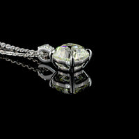 14K White Gold Square Antique Cushion Cut Lab Diamond Pendant with Brilliant Diamond Accents - 2.10 Carats Total Diamond Weight - Covaloro Fine Jewelry