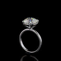 14K White Gold Square Antique Cushion Cut Lab Diamond Solitaire Ring - 5.06 Carat Total Weight, E-F VVS2 IGI Certified - Covaloro Fine Jewelry