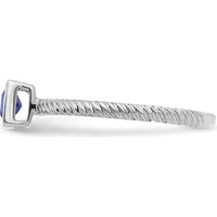 14K White Gold Square Bezel Sapphire Ring - 0.265 Carat Natural Sapphire by 0