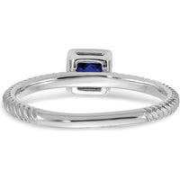 14K White Gold Square Bezel Sapphire Ring - 0.265 Carat Natural Sapphire by 0