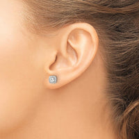 14K White Gold Square Cluster Diamond Earrings with Round Diamonds - 0.4 Carat Total Diamond Weight by Monteluci Fine Jewelry